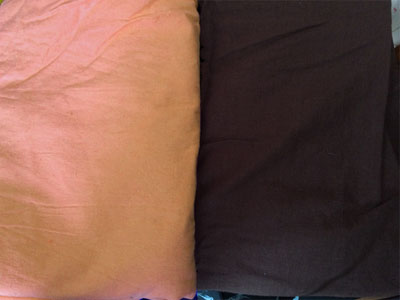 Apricot & brown linen