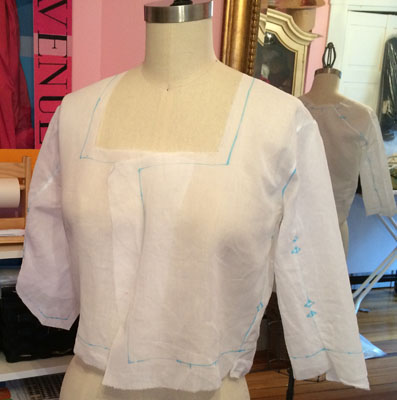 Partially assembled dress, as theoretically sewn by my apparent sewing elves. . .