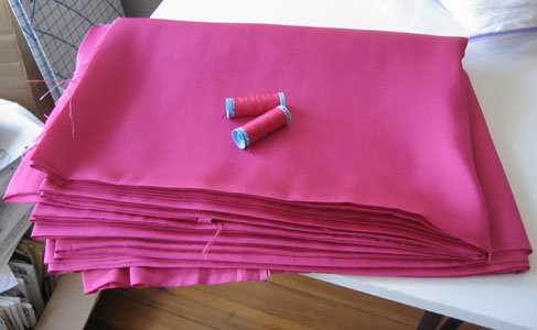 Pink silk fabric