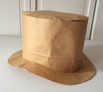 Top hat mock up in paper bags